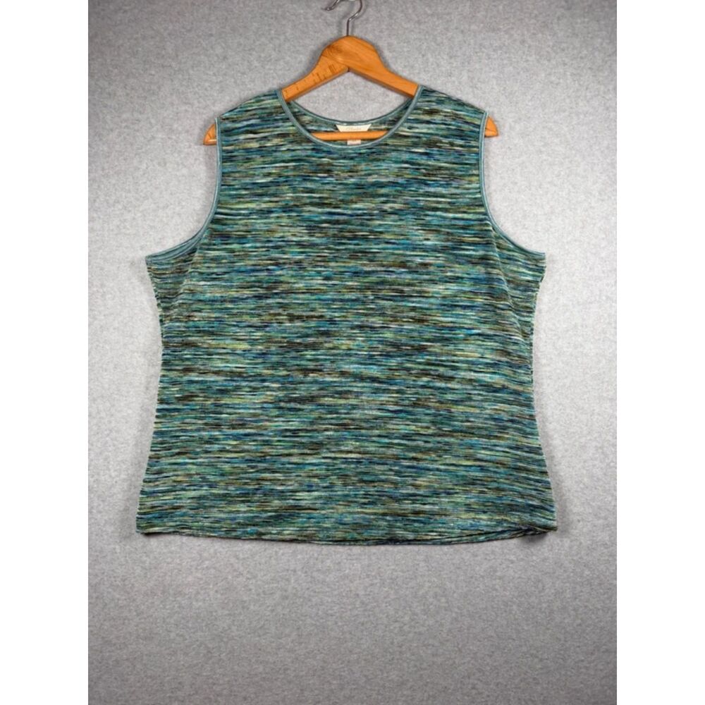 CJ Banks Women's 2X Plus Size Multicolor Space Dye Sleeveless Knit Top 3903